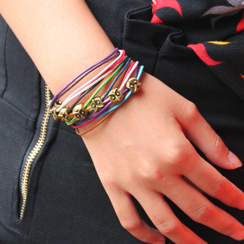 Eule Harajuku Schmuckarmband | Amulett | Energiewächter | Handgewebt Vielseitig