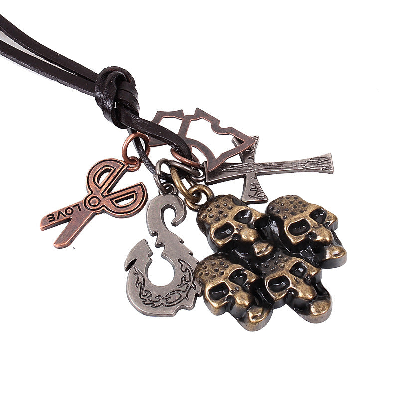 Indian Vintage Skull Men's Pendant Necklace | European and American Style | Healing Body Protection