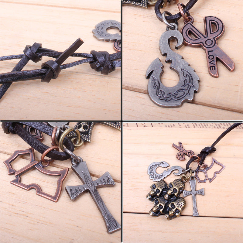 Indian Vintage Skull Men's Pendant Necklace | European and American Style | Healing Body Protection
