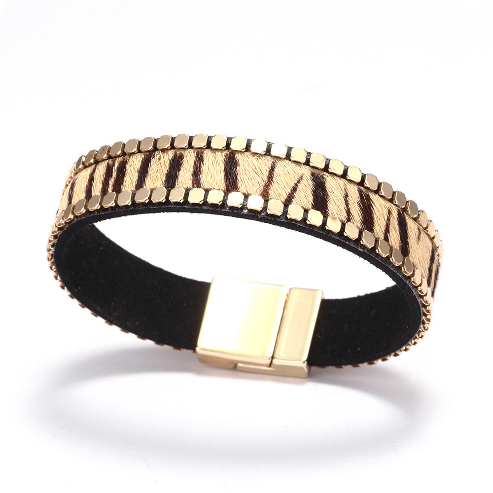 Flexible Horsehair Energy Chain | Genuine Leather Horsehair Magnetic Clasp Bracelet | Simple and Versatile with Star Style