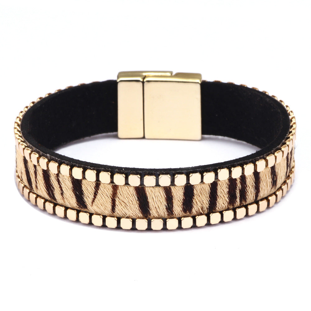 Flexible Horsehair Energy Chain | Genuine Leather Horsehair Magnetic Clasp Bracelet | Simple and Versatile with Star Style