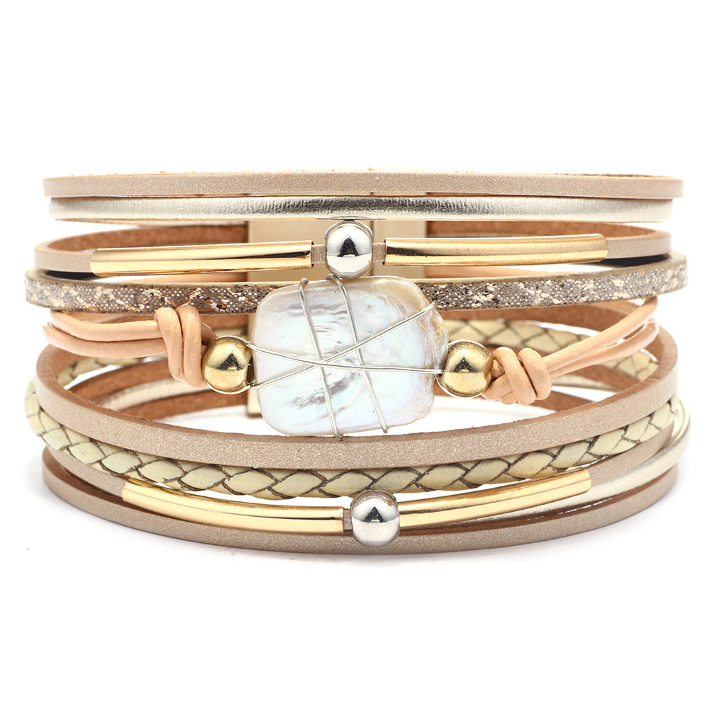 Bohemian Freedom Totem · Multi-layer Pearl and Stone Bracelet | Chain of Protection and Luck