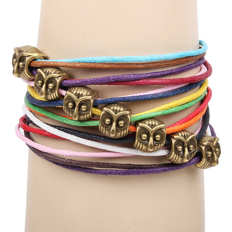 Eule Harajuku Schmuckarmband | Amulett | Energiewächter | Handgewebt Vielseitig