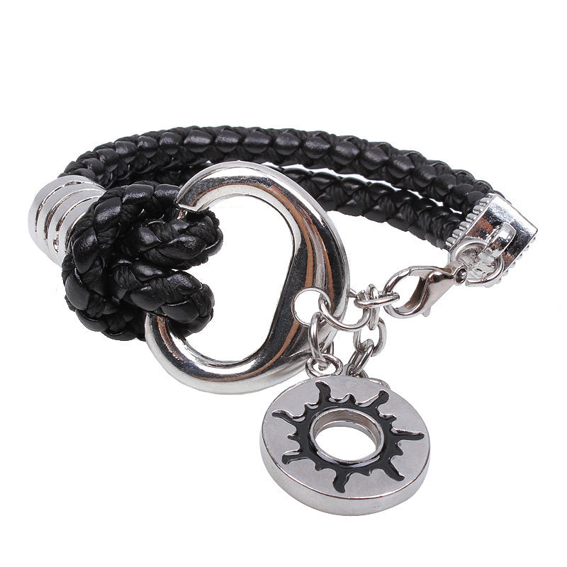 Snake leather woven bracelet men's personality fashion flame sun