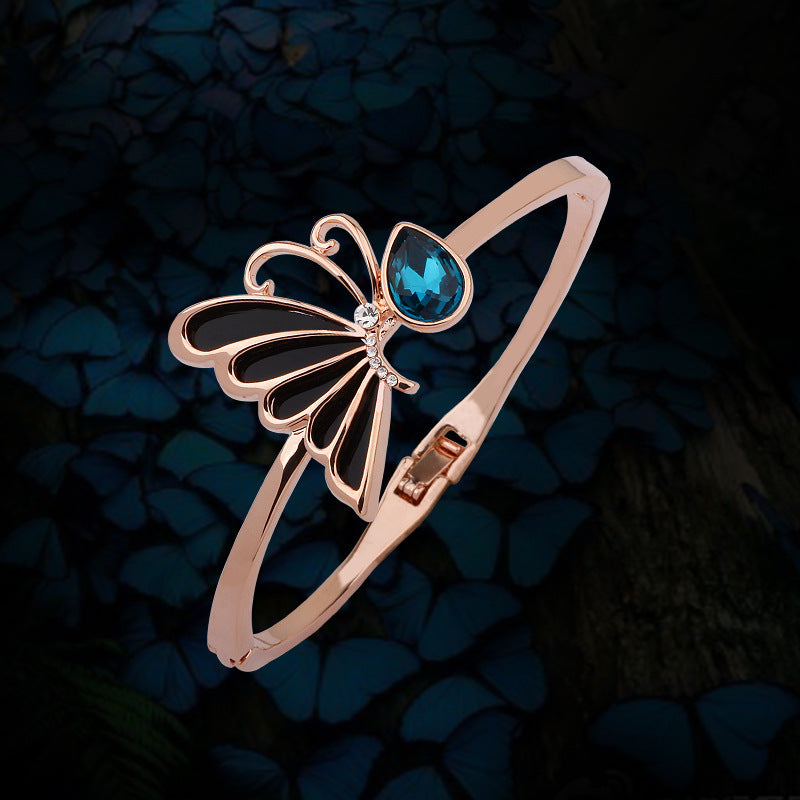 Spiritual Metamorphosis Symbol 925 Silver Butterfly Bracelet Simple Daily Accessory