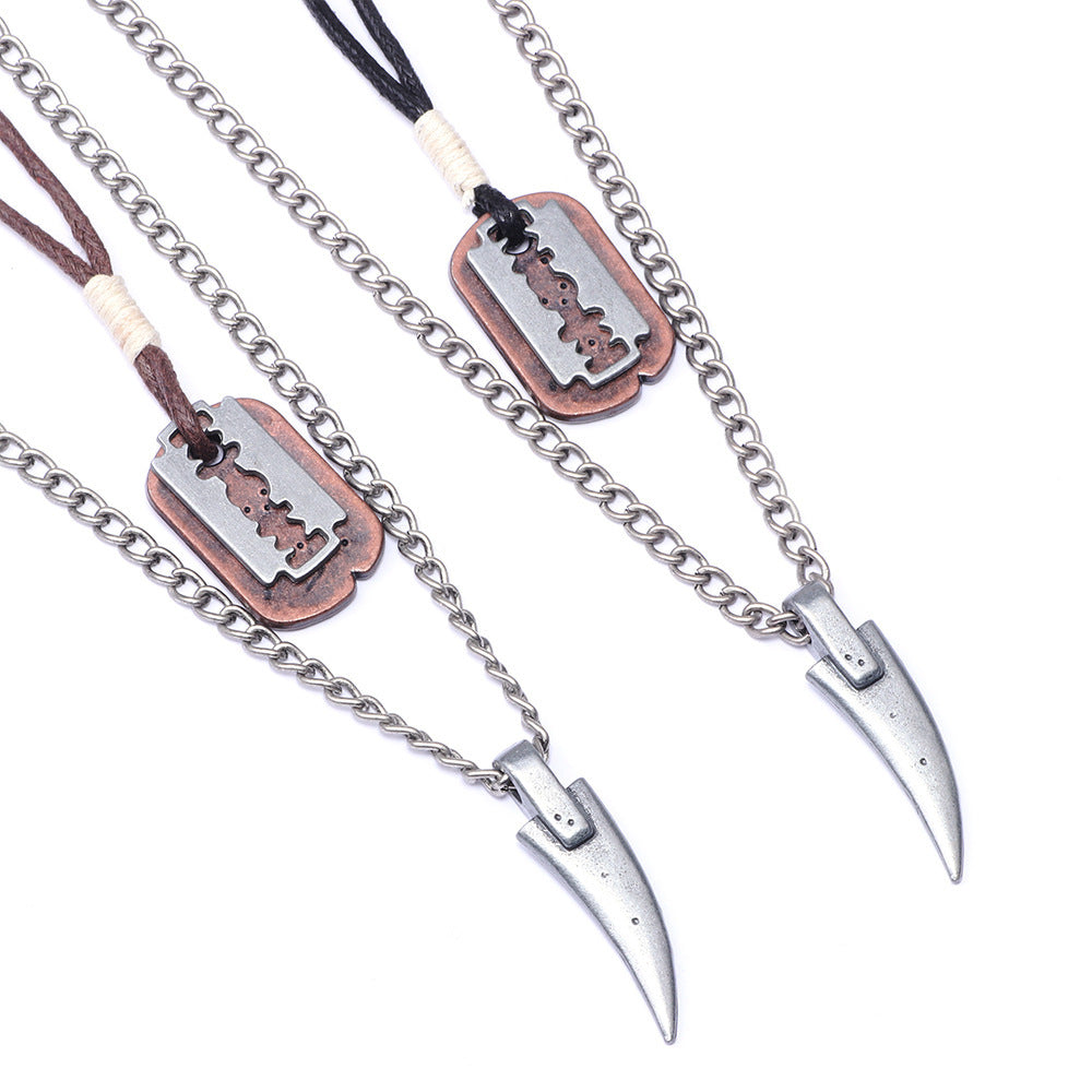 Retro Trendy Alloy Chain | Men's Energy Protection Long Necklace
