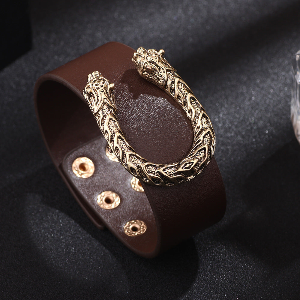 Power Totem PU Alloy Bracelet | Leopard Shape | Aura Enhancement