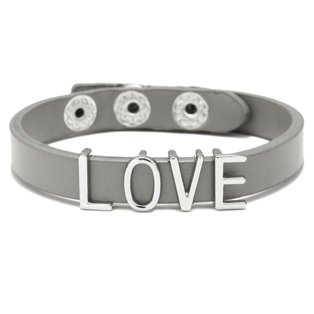 Love Symbol PU Soft Leather Alloy Bracelet | Exclusive for Students | Protection and Companionship