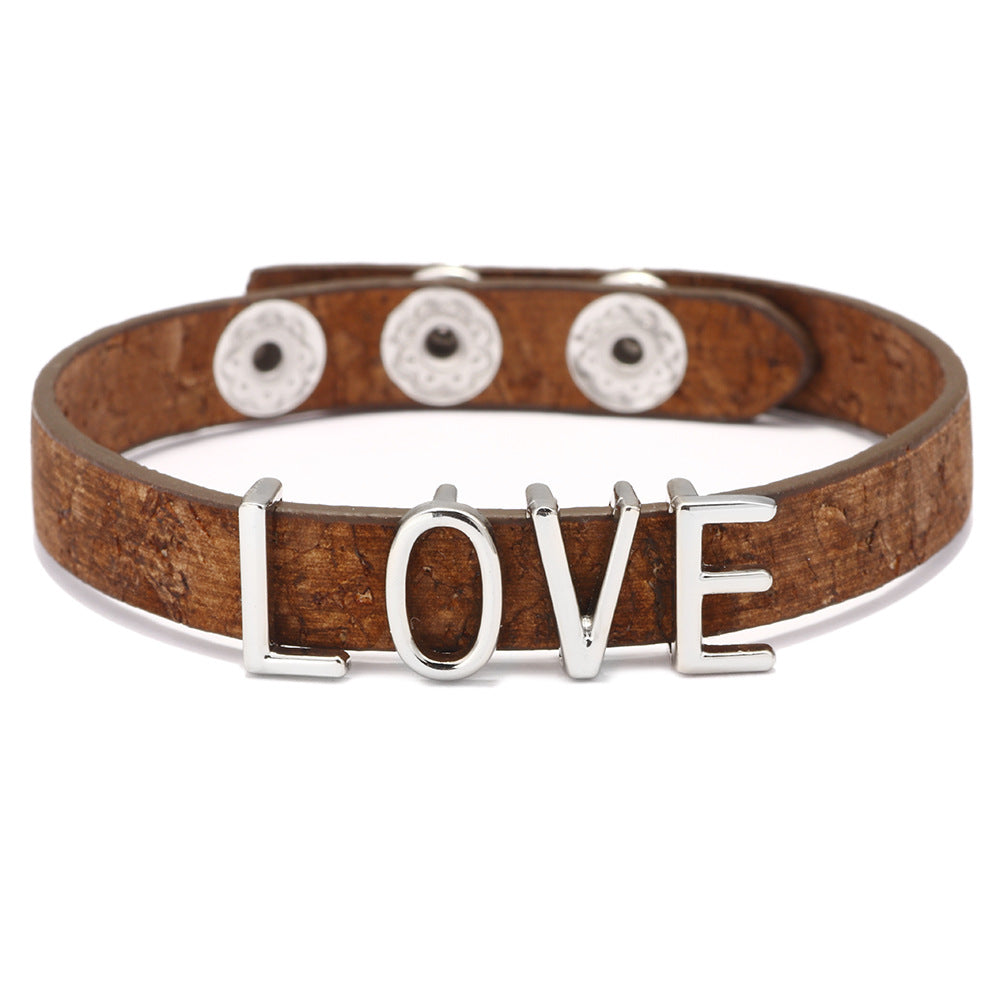 Love Symbol PU Soft Leather Alloy Bracelet | Exclusive for Students | Protection and Companionship
