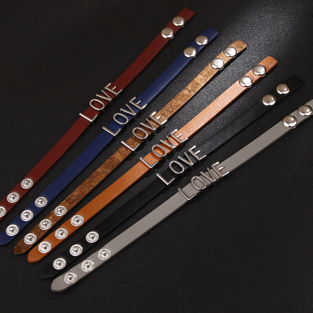 Love Symbol PU Soft Leather Alloy Bracelet | Exclusive for Students | Protection and Companionship
