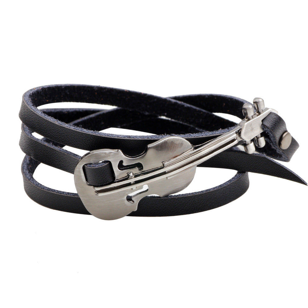 Vintage Kupfer Violine Echt Rindsleder Gitarre Armband | Vielseitige Modeaccessoires | Spirituelle Heilung Zubehör
