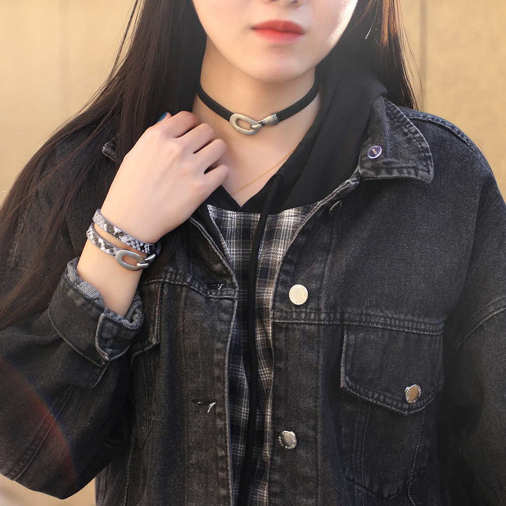 Dual-purpose Punk Style Metal Accessory Bracelet and Choker | Symbol of Freedom and Rebellion
