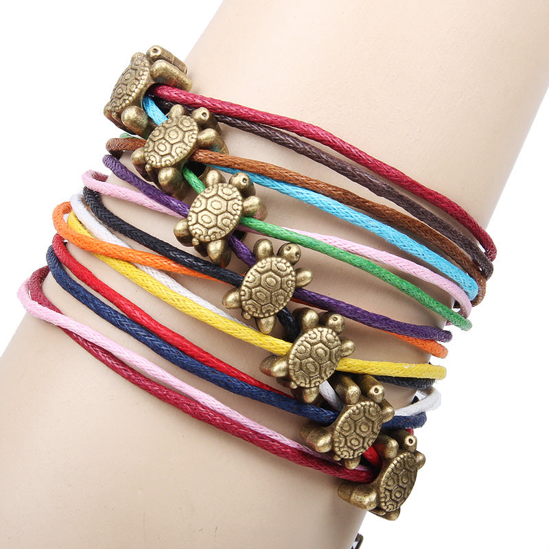 Mind purification multi-wax rope bracelet | Colorful wax rope amulet set