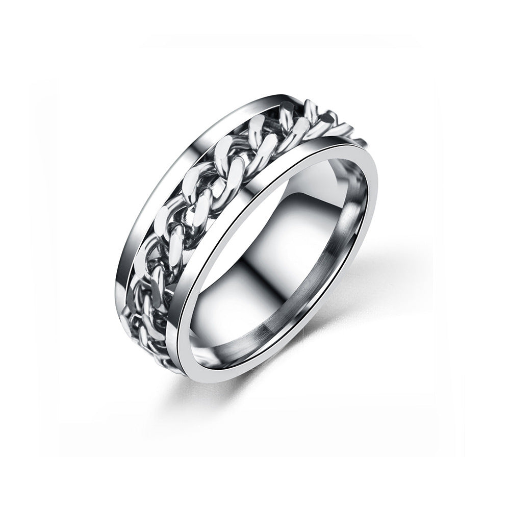 Trendy Rotating Titanium Steel Chain Ring | Bottle Opener | Essential for Hip-hop Style