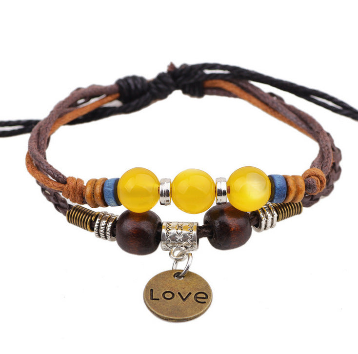 Versatile Premium Handmade Leather Rope Weaving Men's and Women's Jewelry | Healing Energy Bracelets | Spiritual Amulets