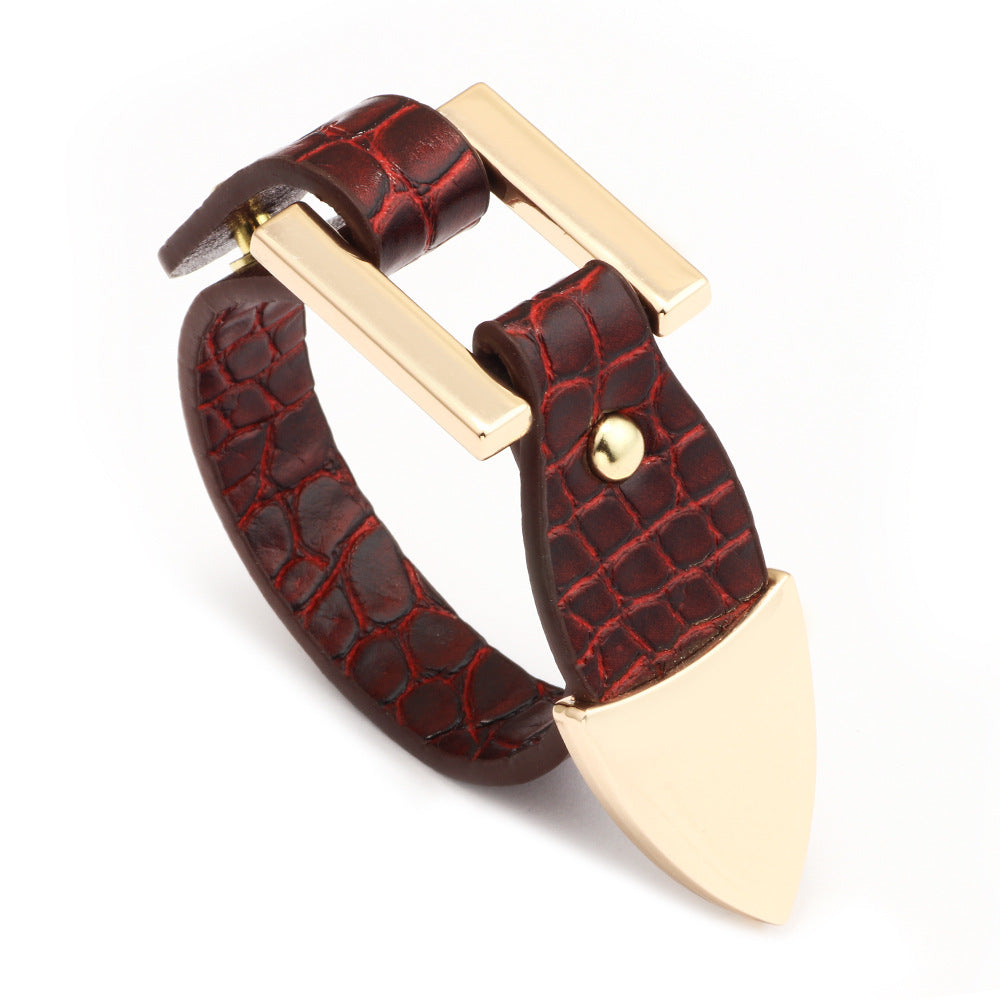 Mysterious Crocodile Charm PU Leather Bracelet | Versatile and Stylish | Essential for Ladies' Elegance