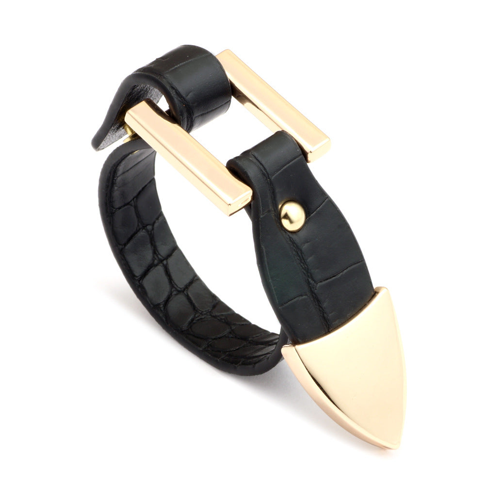 Mysterious Crocodile Charm PU Leather Bracelet | Versatile and Stylish | Essential for Ladies' Elegance