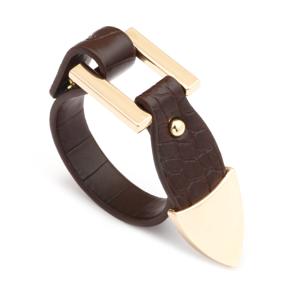 Mysterious Crocodile Charm PU Leather Bracelet | Versatile and Stylish | Essential for Ladies' Elegance