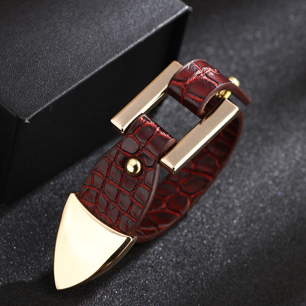 Mysterious Crocodile Charm PU Leather Bracelet | Versatile and Stylish | Essential for Ladies' Elegance