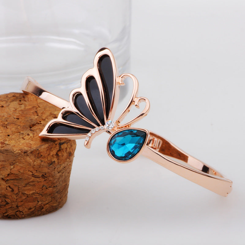Spiritual Metamorphosis Symbol 925 Silver Butterfly Bracelet Simple Daily Accessory