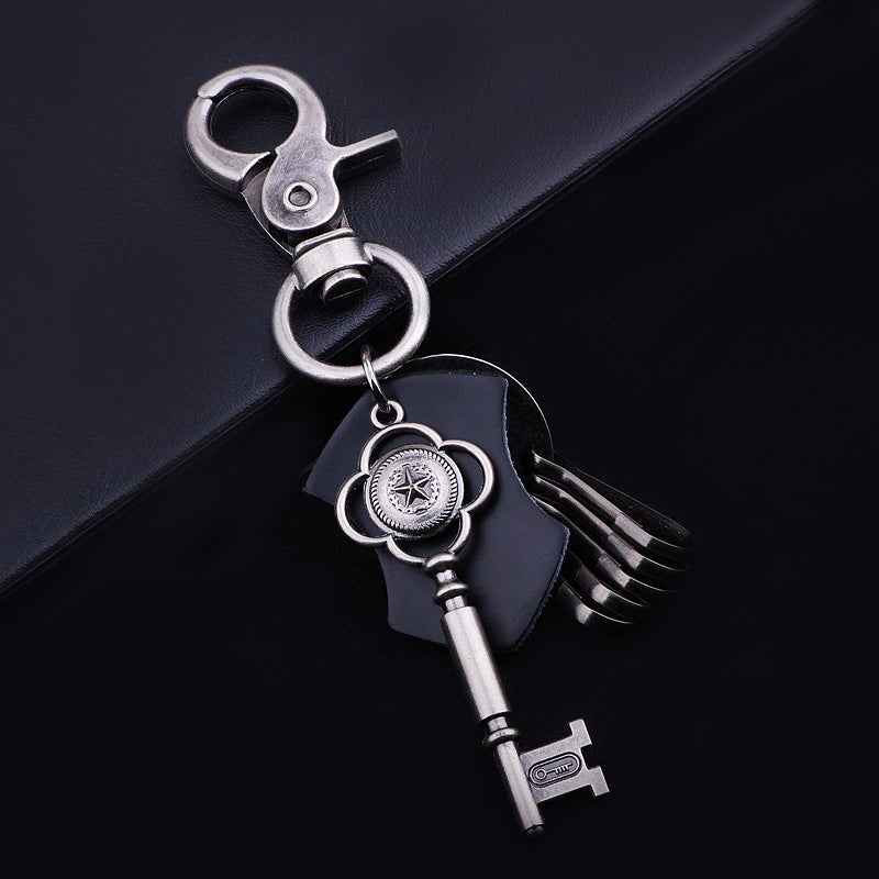 Nordic Rune Genuine Leather Keychain | Fortune Guardianship | Stylish Hanging Ring