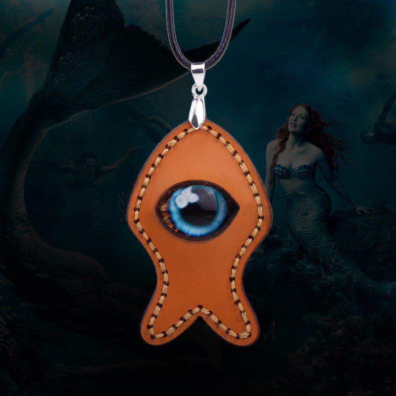 Egyptian Evil Eye Handmade Cowhide Wax Rope Tropical Style Love Guardian Necklace