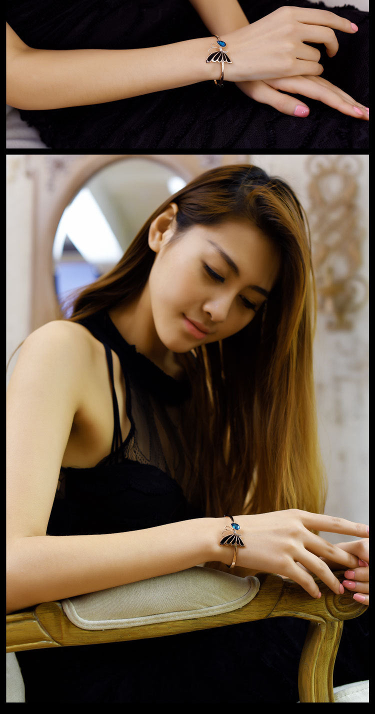 Spiritual Metamorphosis Symbol 925 Silver Butterfly Bracelet Simple Daily Accessory