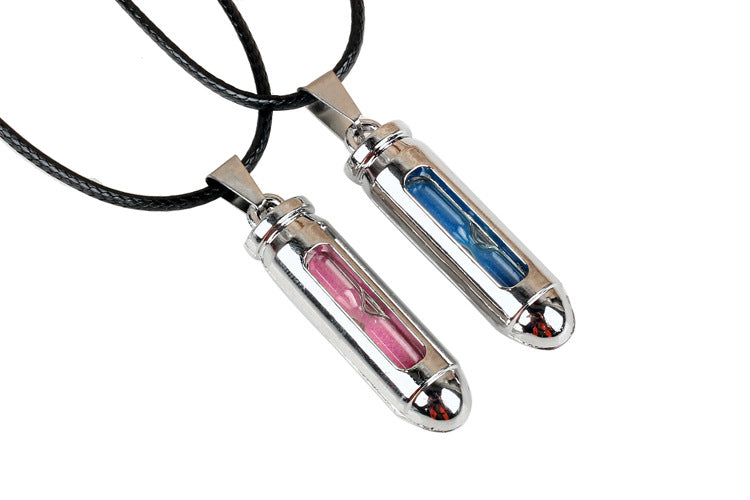 The Wheel of Fortune Hourglass Leather Couple Pendant Necklace | Spiritual Enlightenment | Unique Style