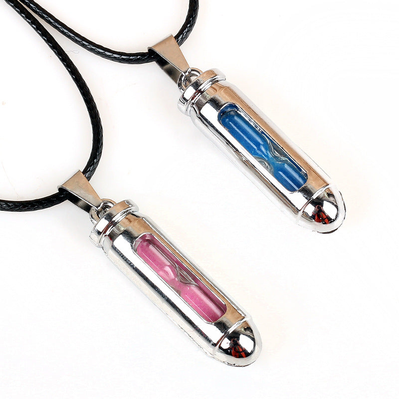 The Wheel of Fortune Hourglass Leather Couple Pendant Necklace | Spiritual Enlightenment | Unique Style