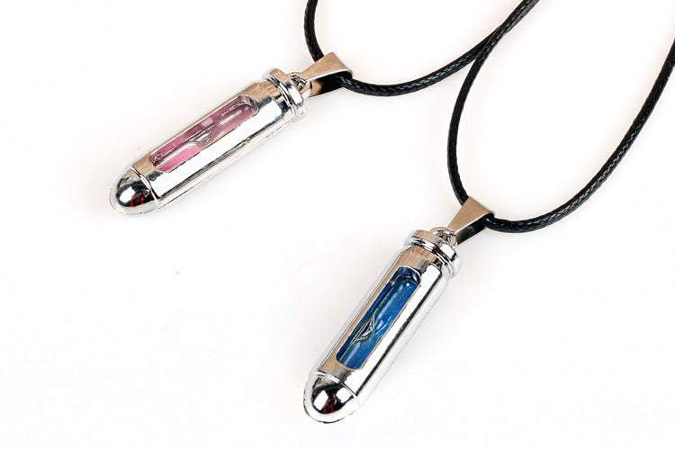 The Wheel of Fortune Hourglass Leather Couple Pendant Necklace | Spiritual Enlightenment | Unique Style