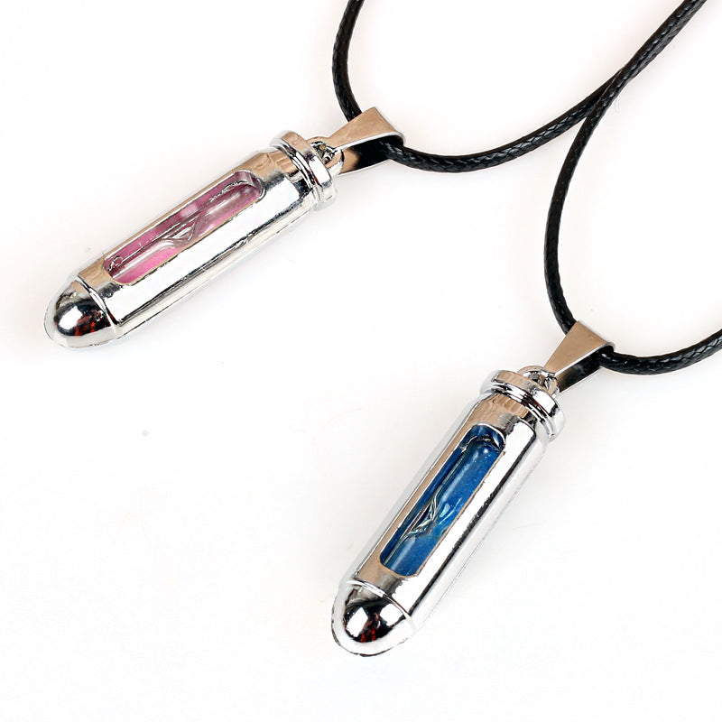 The Wheel of Fortune Hourglass Leather Couple Pendant Necklace | Spiritual Enlightenment | Unique Style