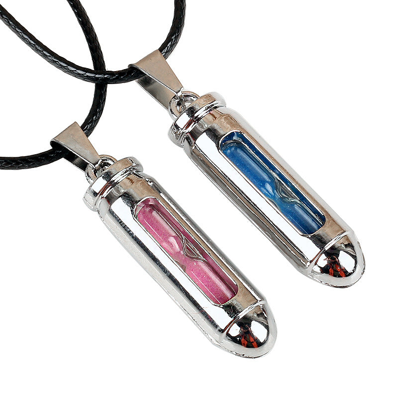 The Wheel of Fortune Hourglass Leather Couple Pendant Necklace | Spiritual Enlightenment | Unique Style
