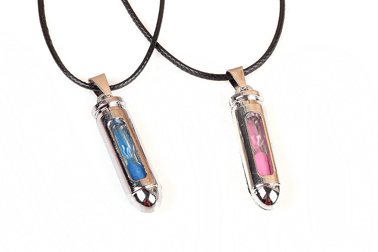 The Wheel of Fortune Hourglass Leather Couple Pendant Necklace | Spiritual Enlightenment | Unique Style