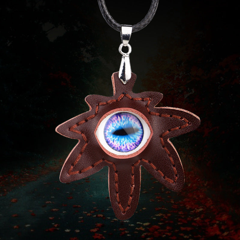 Celtic Eye Maple Leaf Totem Wax Rope Necklace | Exclusive for Men | Mysterious Protection