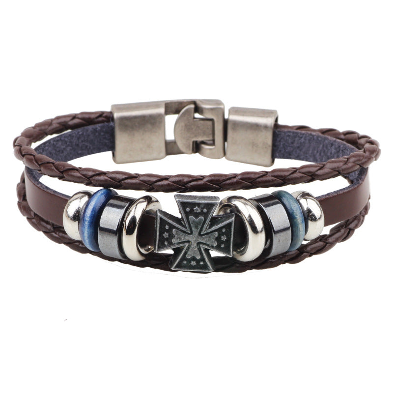 Ancient Greek Mysterious Cross Metal Bracelet | Energy - guarding Spiritual