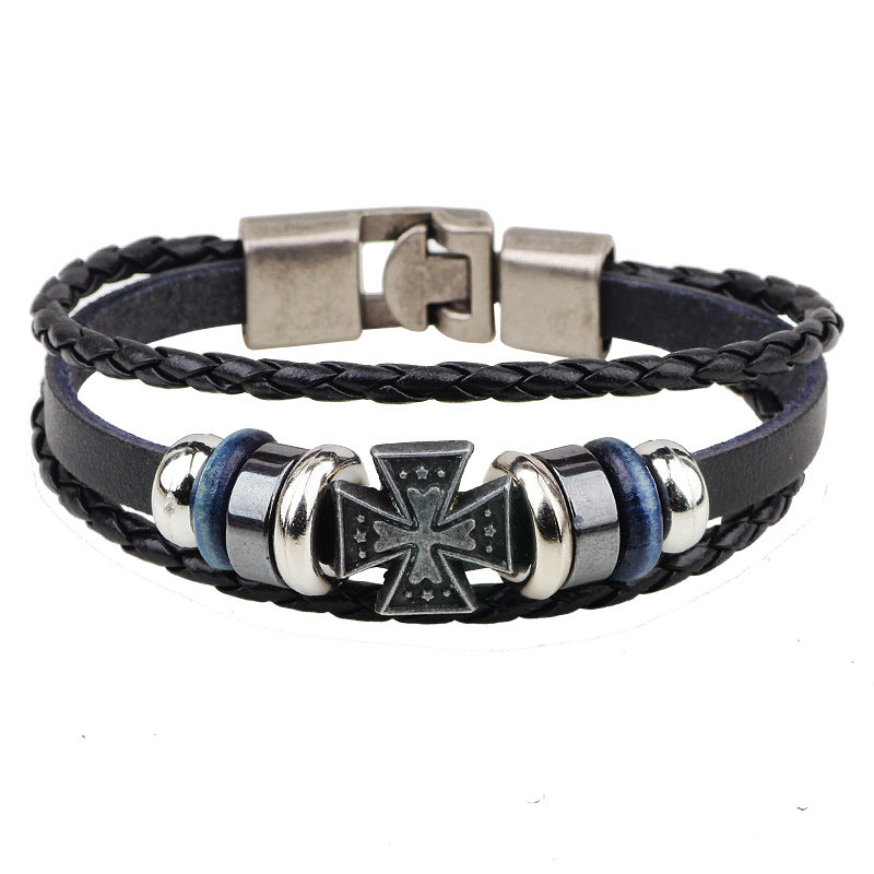 Ancient Greek Mysterious Cross Metal Bracelet | Energy - guarding Spiritual