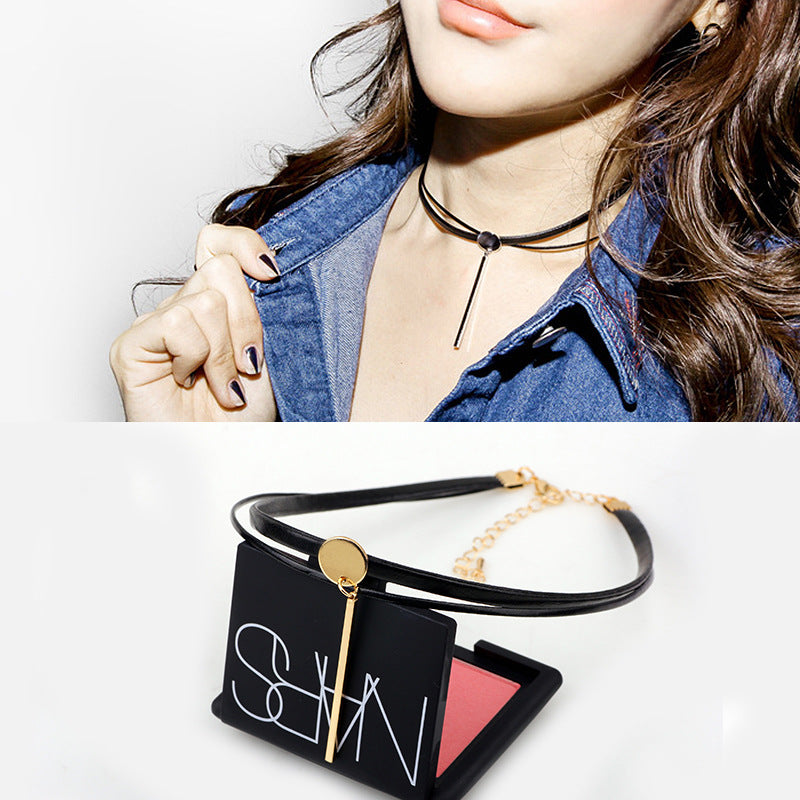 Nordic Rune Leather Neck Chain for Women, Punk-style Collarbone Short Chain | Simple, Versatile and High - end