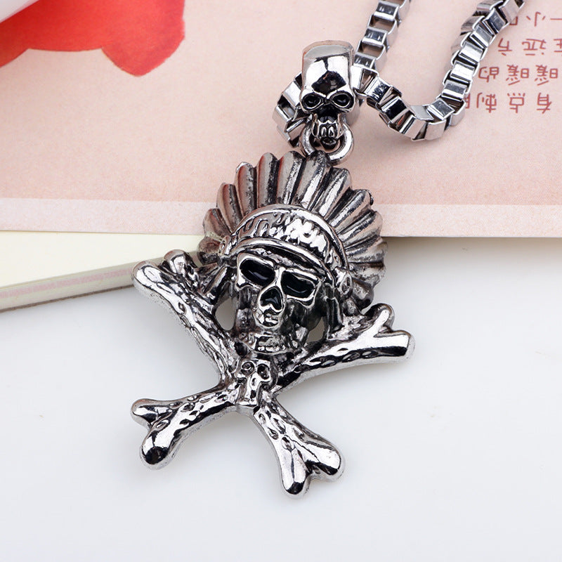 Indian Skull Totem Retro Pendant Necklace | Mysterious Protection