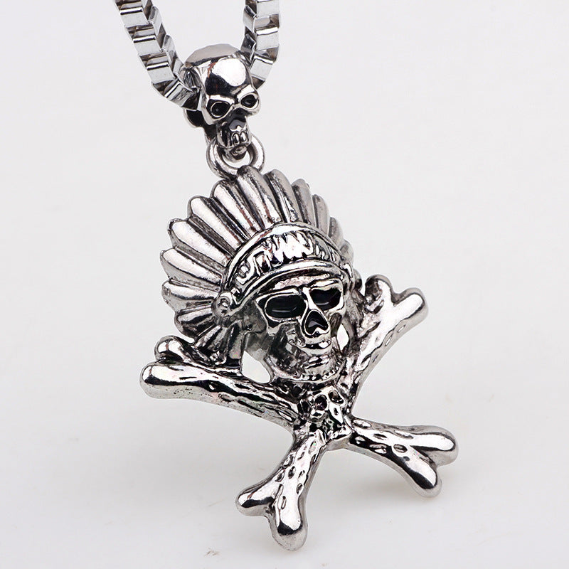 Indian Skull Totem Retro Pendant Necklace | Mysterious Protection
