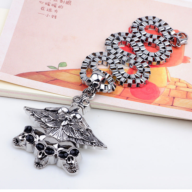 Dark Mysticism Metal Skull Hip - Hop Punk Box Chain | Men's Energy Necklace
