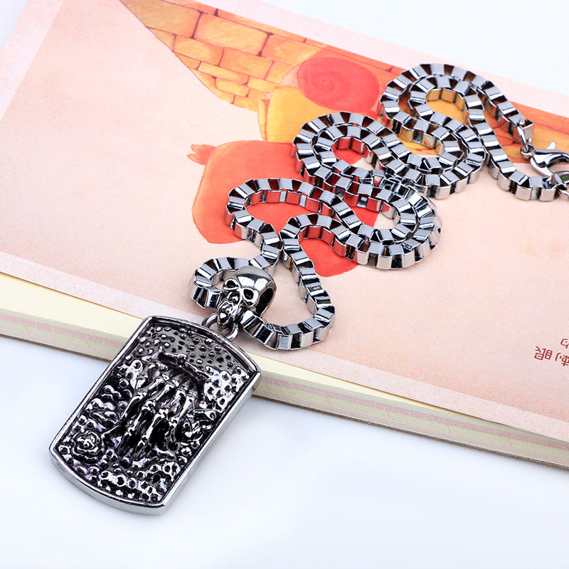 Dark Evil Energy Metal Demon's Hand Palm Pendant Fashionable Trendy Men's Popular Necklace