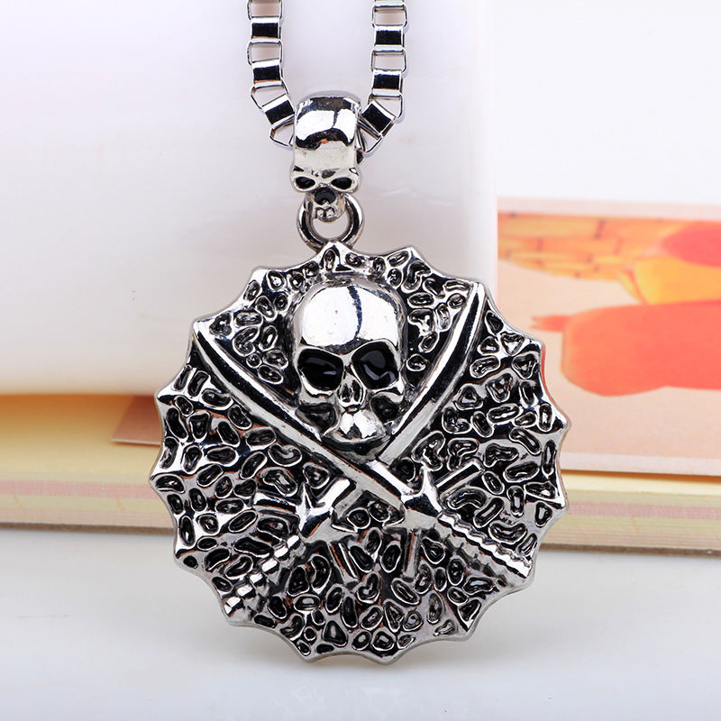 Pirate - themed Metal Pendant Necklace | Symbol of Navigation | Stylish and Versatile Accessory for Men
