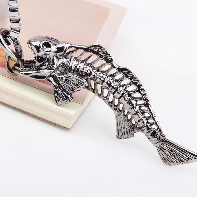 Ancient Fish Spirit Metal Pendant Necklace | Cretaceous Mark | High - end and Versatile Necklace for Men