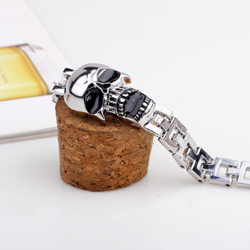 Dark Mysterious Titanium Steel Skull Oil - Dropping Buckle Bracelet | Dark - style Guardian Wristband