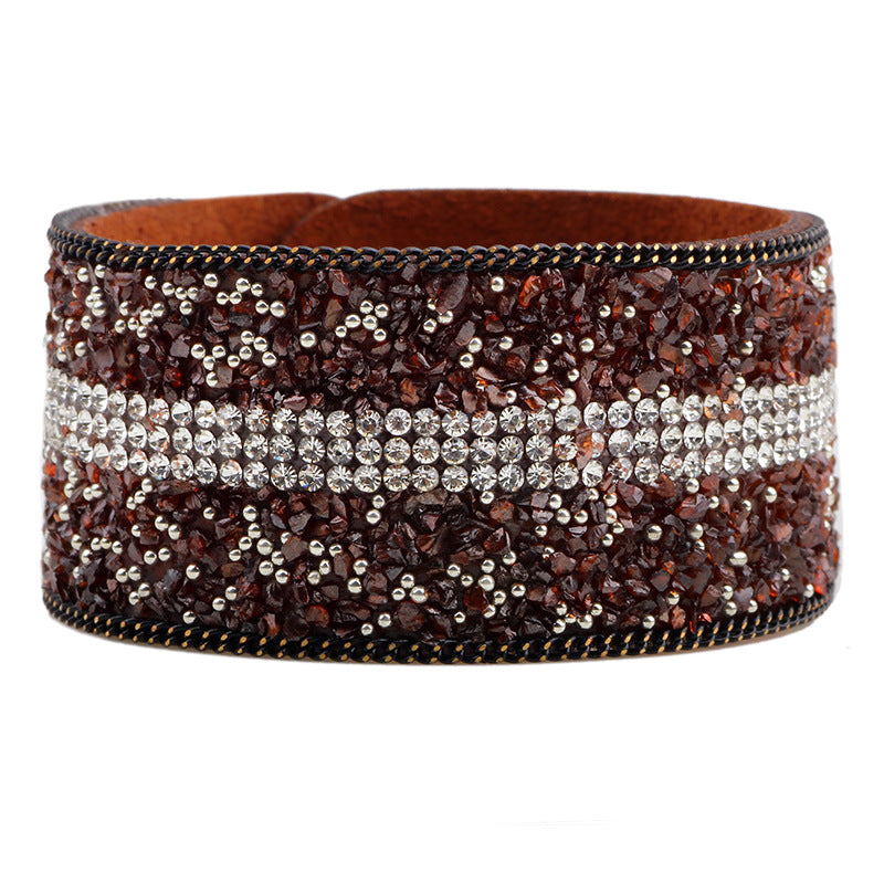 Spiritual Charm Microfiber Diamond - Inlaid Gravel Bracelet | Stylish Runway Agile Wrist Accessory
