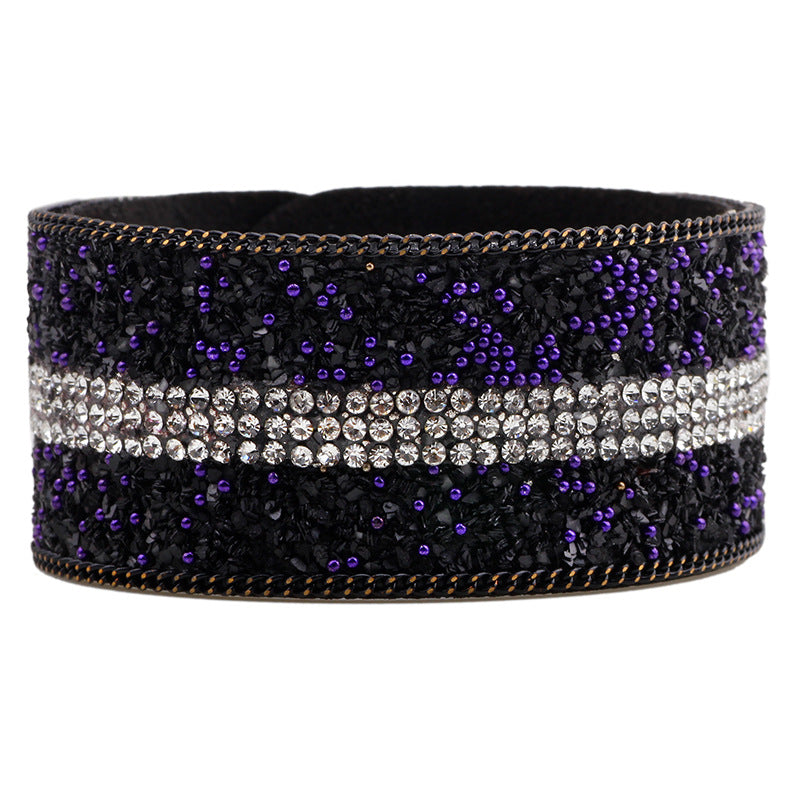 Spiritual Charm Microfiber Diamond - Inlaid Gravel Bracelet | Stylish Runway Agile Wrist Accessory