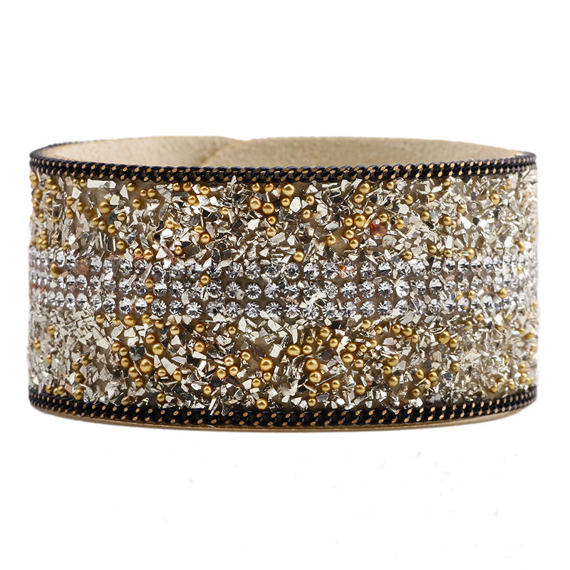 Spiritual Charm Microfiber Diamond - Inlaid Gravel Bracelet | Stylish Runway Agile Wrist Accessory