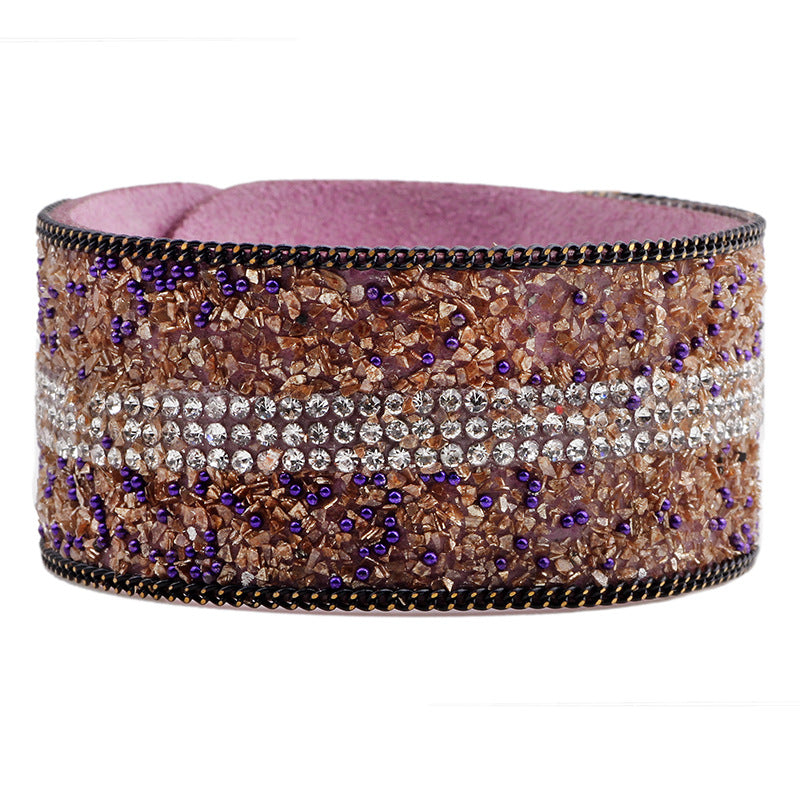 Spiritual Charm Microfiber Diamond - Inlaid Gravel Bracelet | Stylish Runway Agile Wrist Accessory