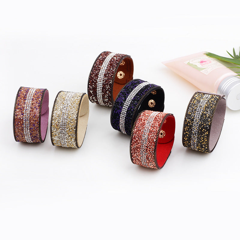 Spiritual Charm Microfiber Diamond - Inlaid Gravel Bracelet | Stylish Runway Agile Wrist Accessory