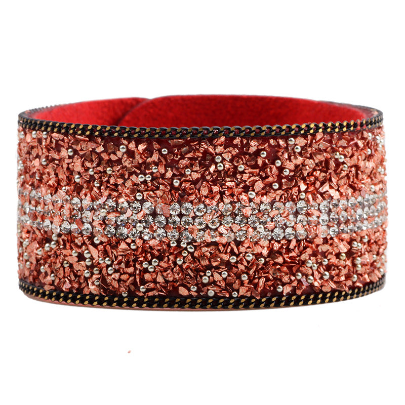 Spiritual Charm Microfiber Diamond - Inlaid Gravel Bracelet | Stylish Runway Agile Wrist Accessory